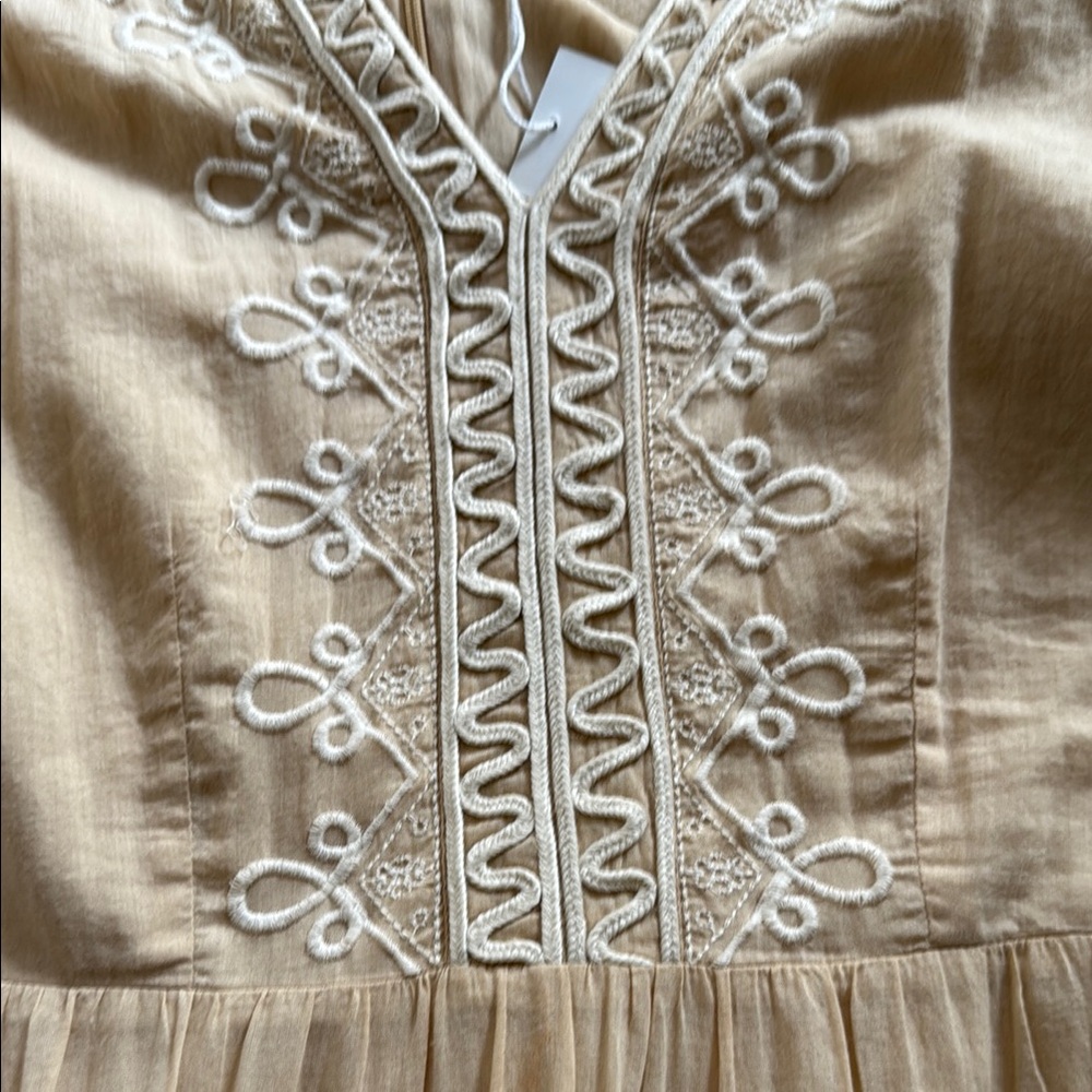Roller Rabbit Cream Ruffled Plunge Sundress - Picture 2 of 3